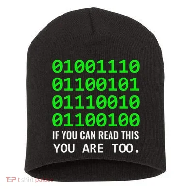 Nerd Computer Binary Code For Developer Geeks & Admins Short Acrylic Beanie