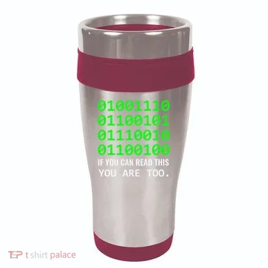 Nerd Computer Binary Code For Developer Geeks & Admins 16oz Travel Tumbler