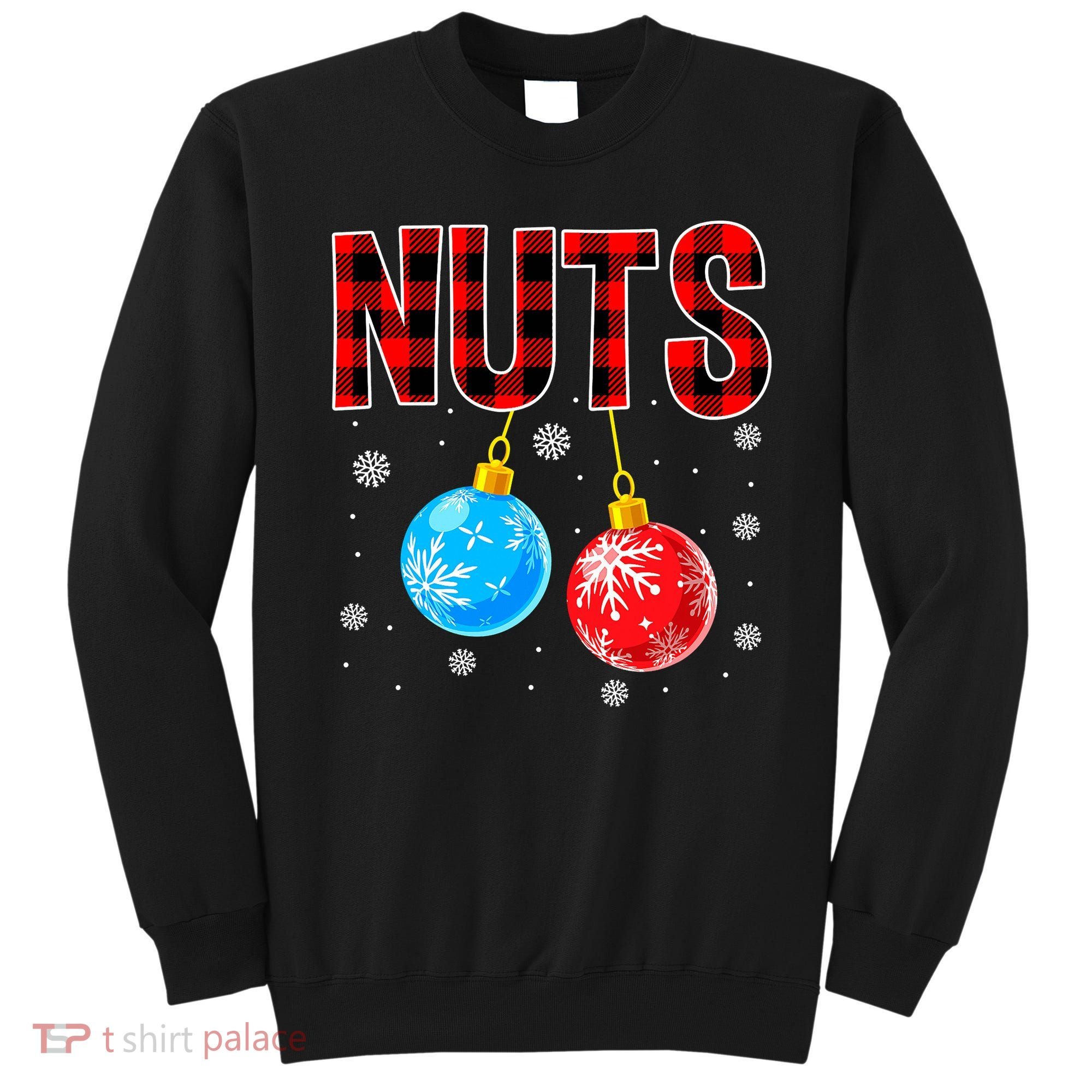 Nuts Chest Christmas Buffalo Plaid Matching Couple Chestnuts Sweatshirt