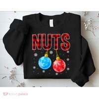 Nuts Chest Christmas Buffalo Plaid Matching Couple Chestnuts Sweatshirt thumb 2