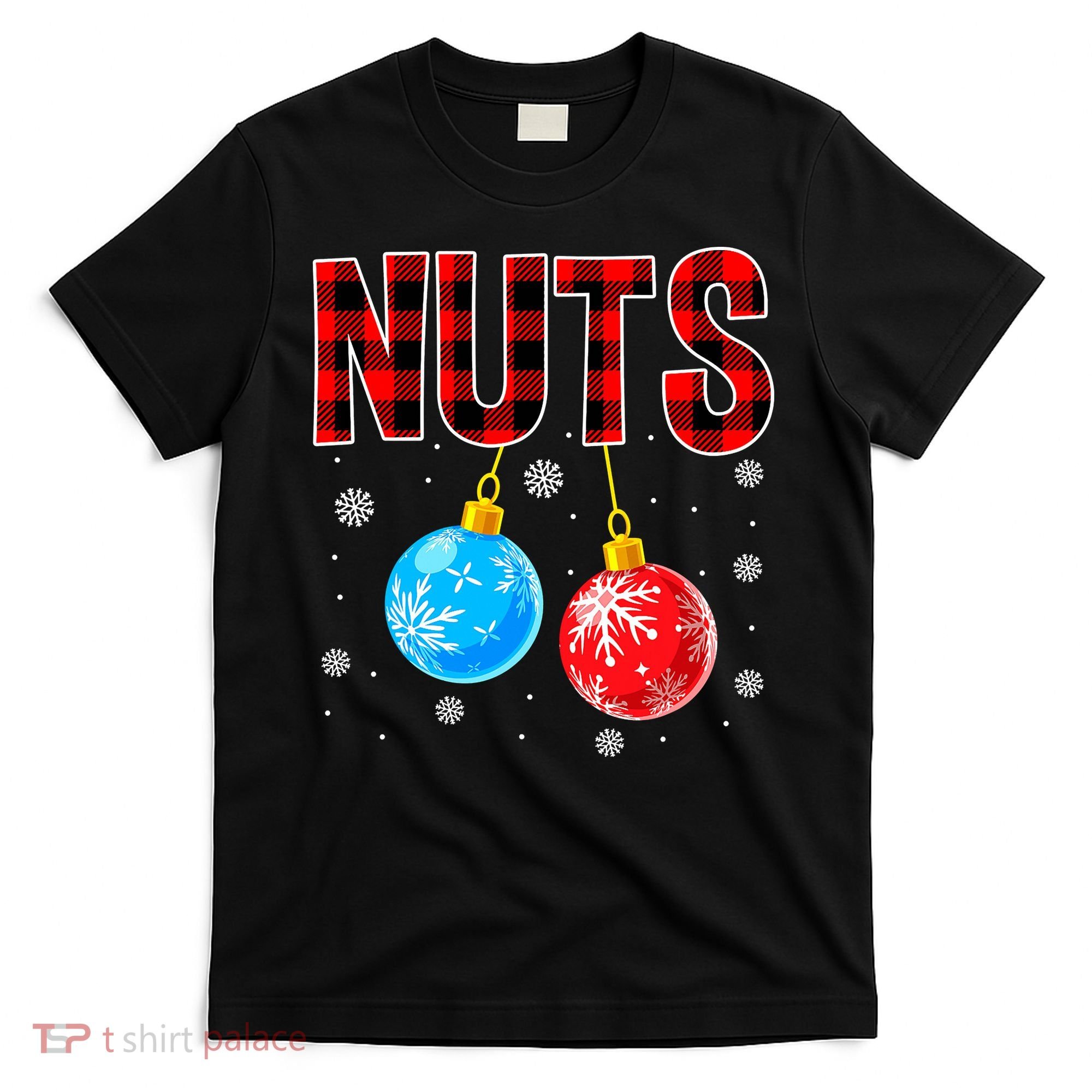 Nuts Chest Christmas Buffalo Plaid Matching Couple Chestnuts T-Shirt