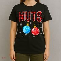 Nuts Chest Christmas Buffalo Plaid Matching Couple Chestnuts T-Shirt thumb 4
