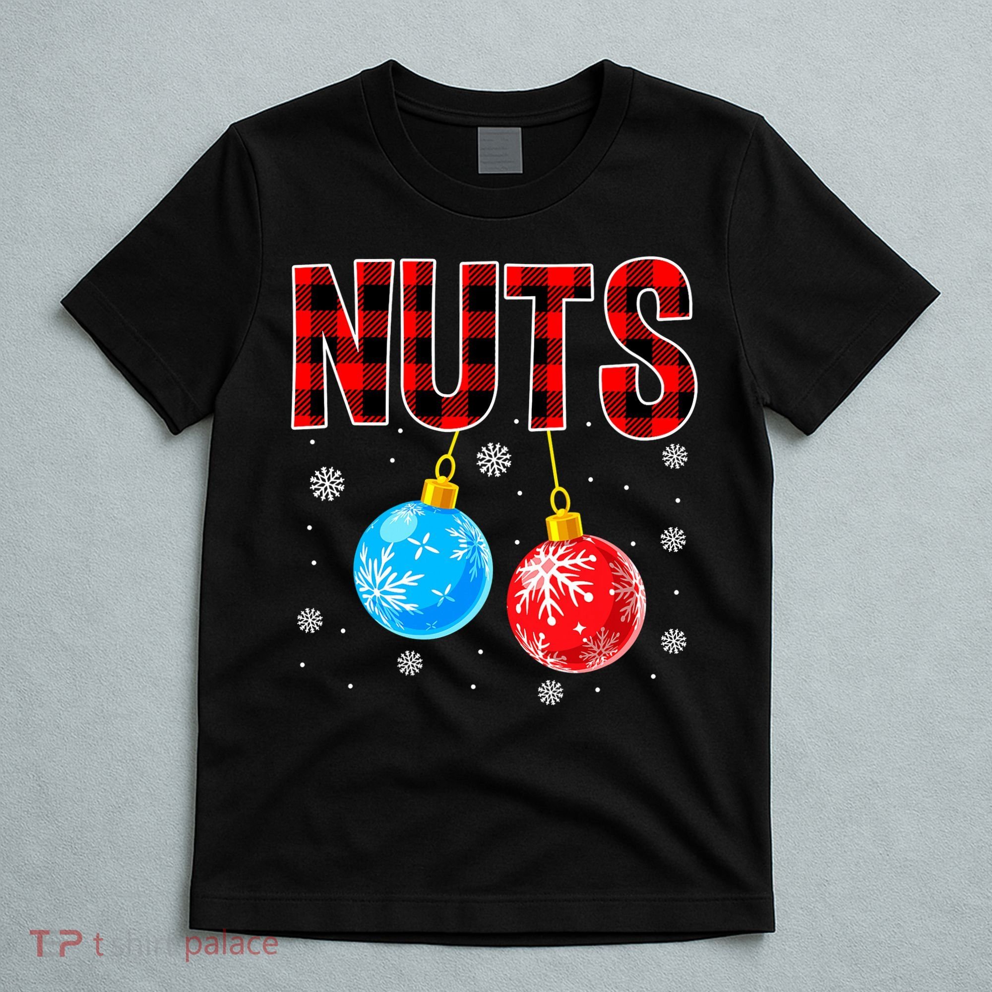 Nuts Chest Christmas Buffalo Plaid Matching Couple Chestnuts T-Shirt