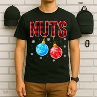 Nuts Chest Christmas Buffalo Plaid Matching Couple Chestnuts T-Shirt thumb 6