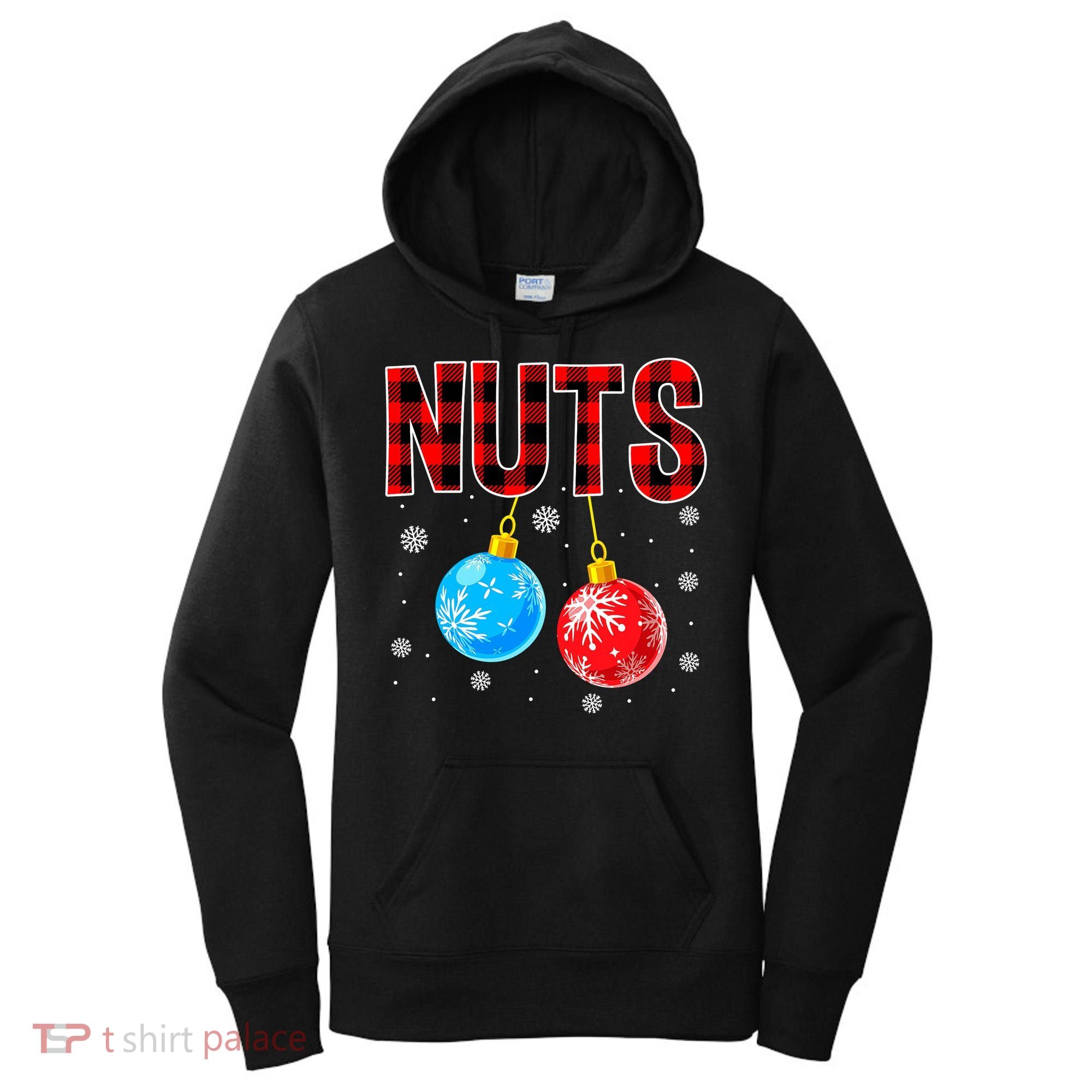 Nuts Chest Christmas Buffalo Plaid Matching Couple Chestnuts Women's Hoodie