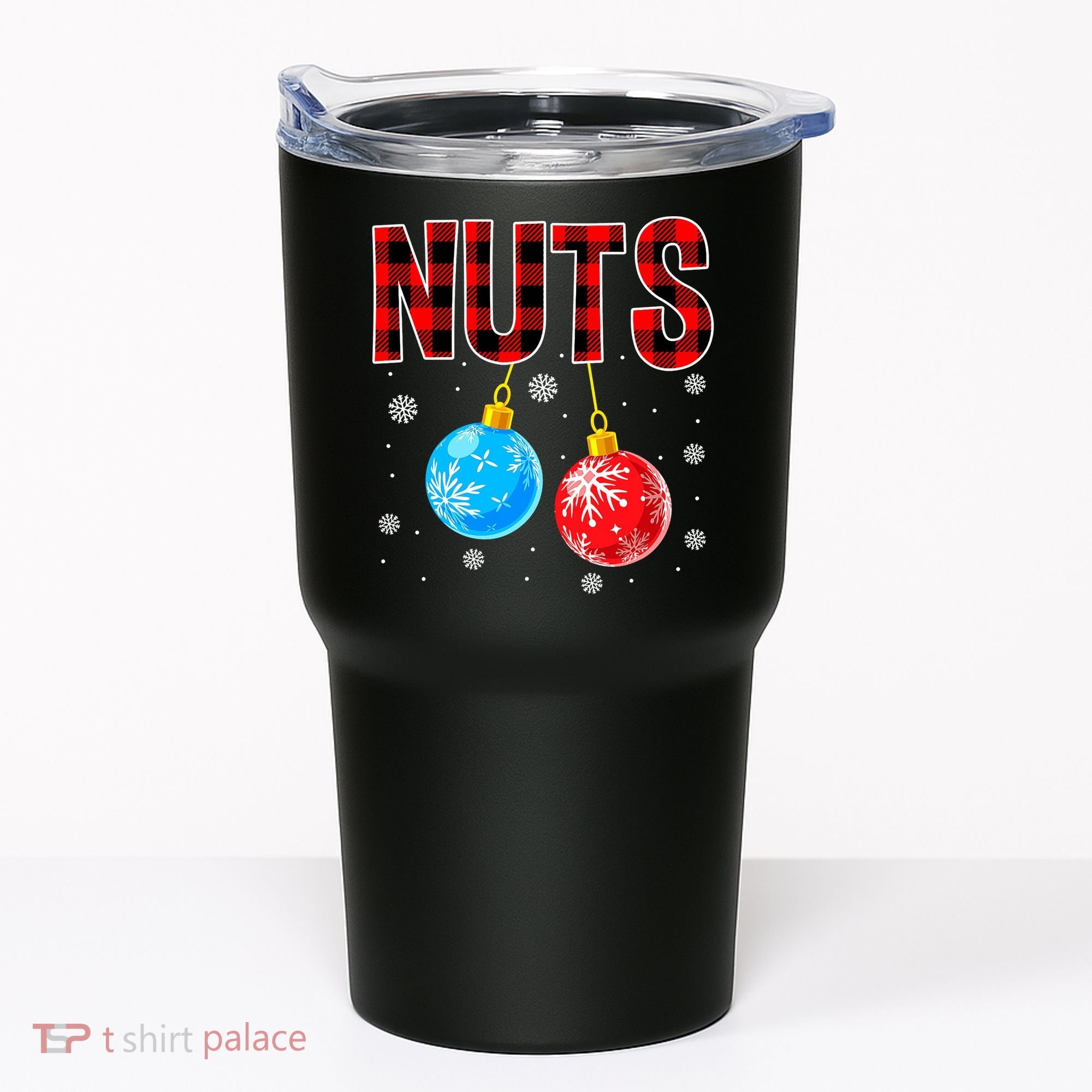 Nuts Chest Christmas Buffalo Plaid Matching Couple Chestnuts Tumbler
