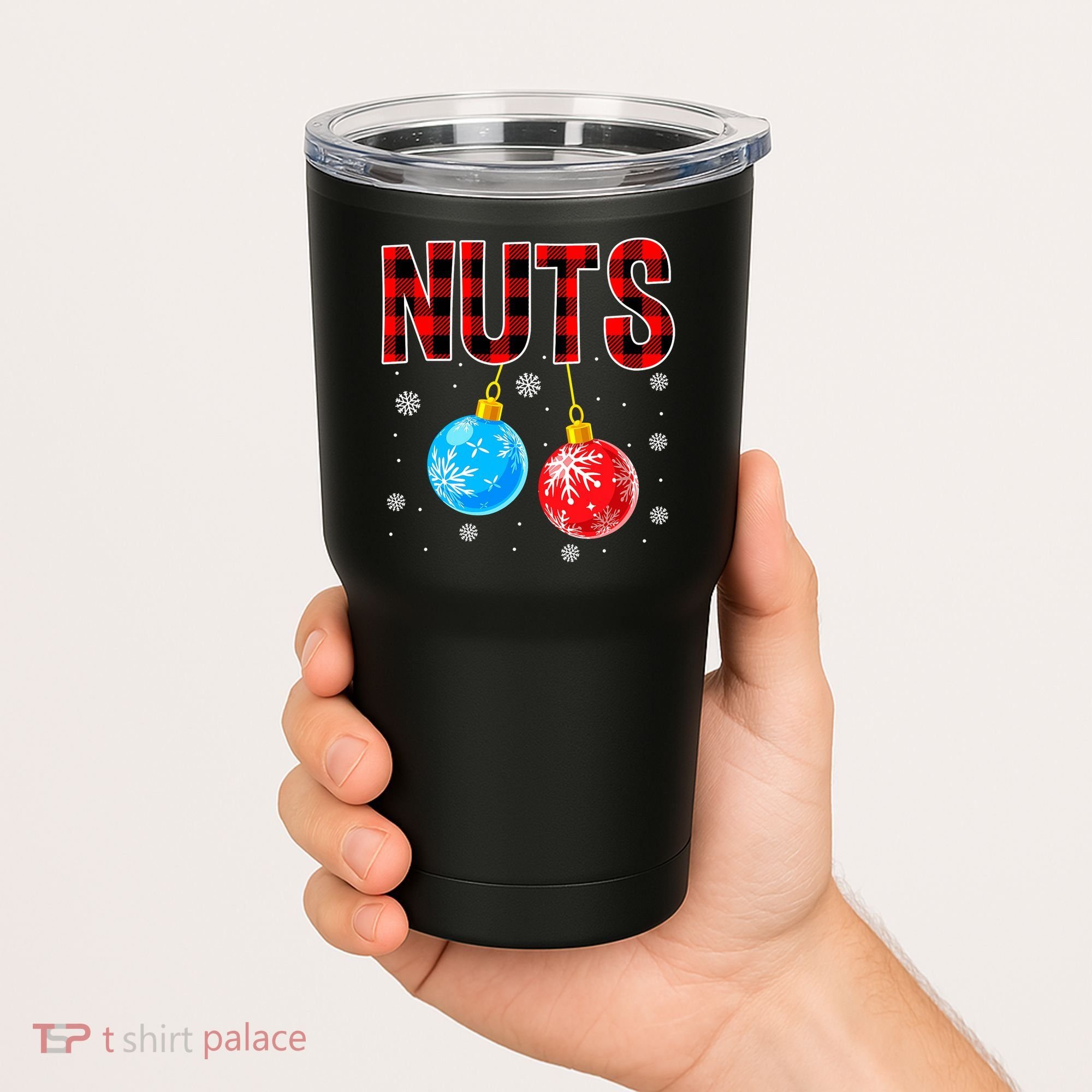 Nuts Chest Christmas Buffalo Plaid Matching Couple Chestnuts Tumbler