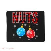 Nuts Chest Christmas Buffalo Plaid Matching Couple Chestnuts Mousepad thumb 0