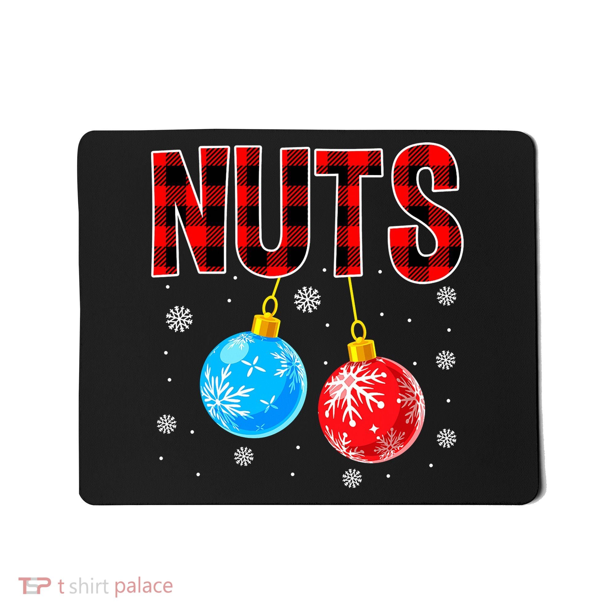 Nuts Chest Christmas Buffalo Plaid Matching Couple Chestnuts Mousepad