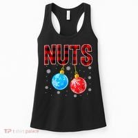 Nuts Chest Christmas Buffalo Plaid Matching Couple Chestnuts Women's Tank Top thumb 0