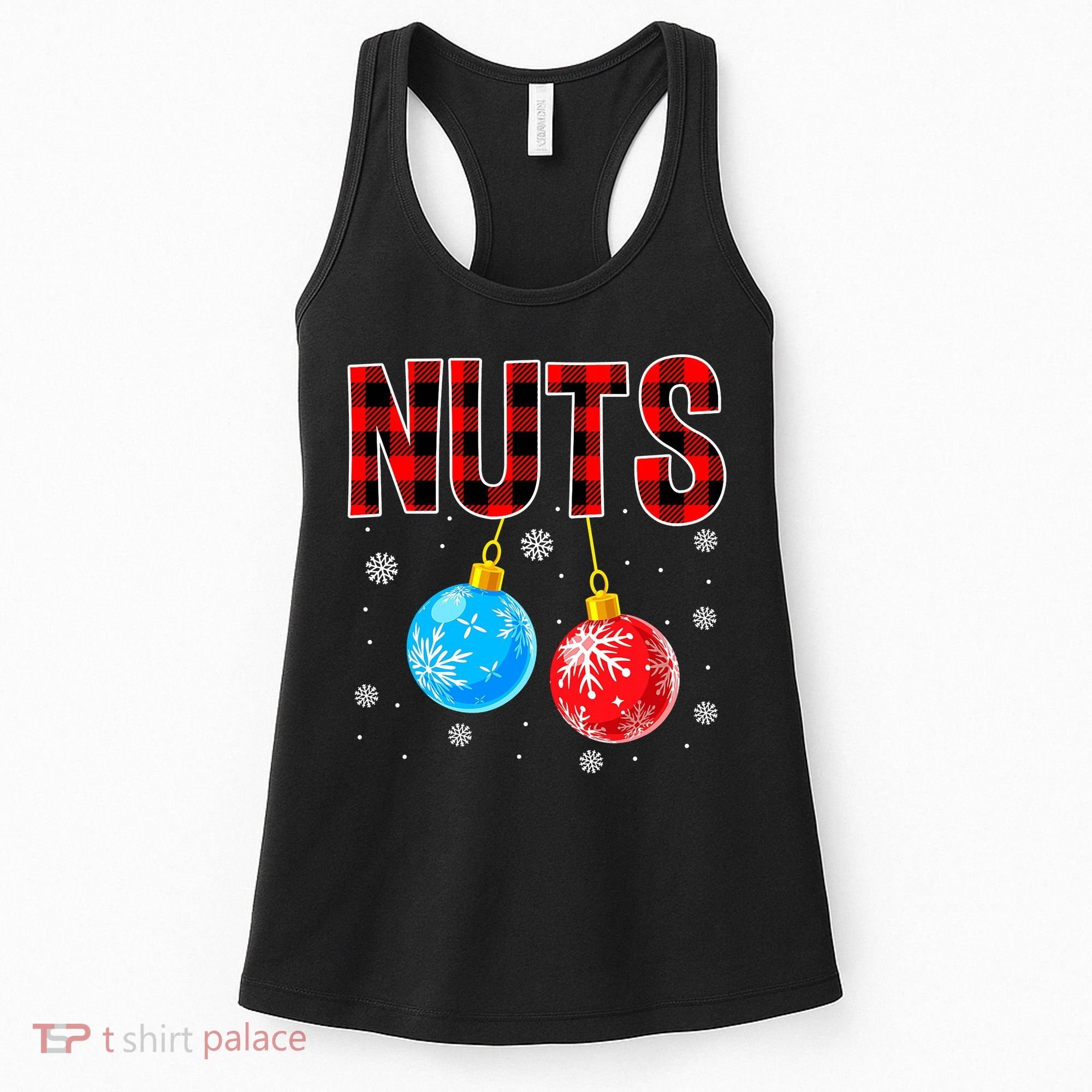 Nuts Chest Christmas Buffalo Plaid Matching Couple Chestnuts Women's Tank Top