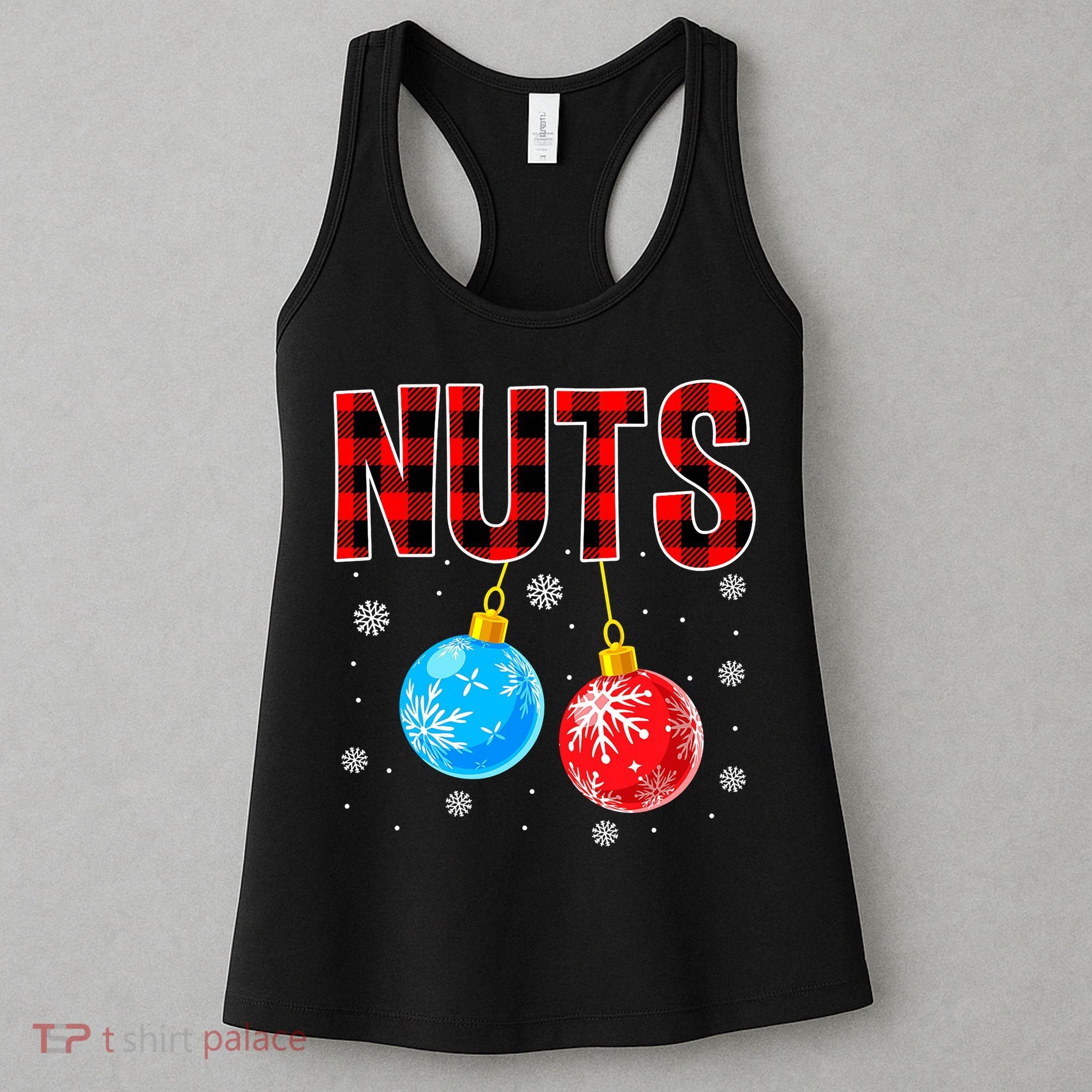 Nuts Chest Christmas Buffalo Plaid Matching Couple Chestnuts Women's Tank Top