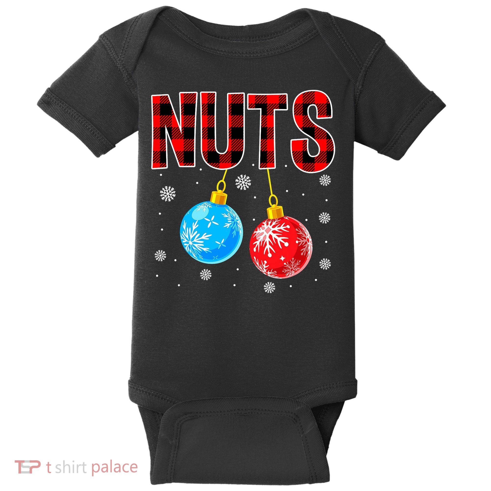 Nuts Chest Christmas Buffalo Plaid Matching Couple Chestnuts Baby Bodysuit