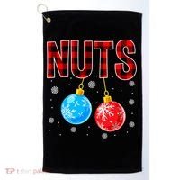 Nuts Chest Christmas Buffalo Plaid Matching Couple Chestnuts Golf Towel thumb 0