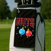 Nuts Chest Christmas Buffalo Plaid Matching Couple Chestnuts Golf Towel thumb 2