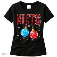 Nuts Chest Christmas Buffalo Plaid Matching Couple Chestnuts Women's T-Shirt thumb 0