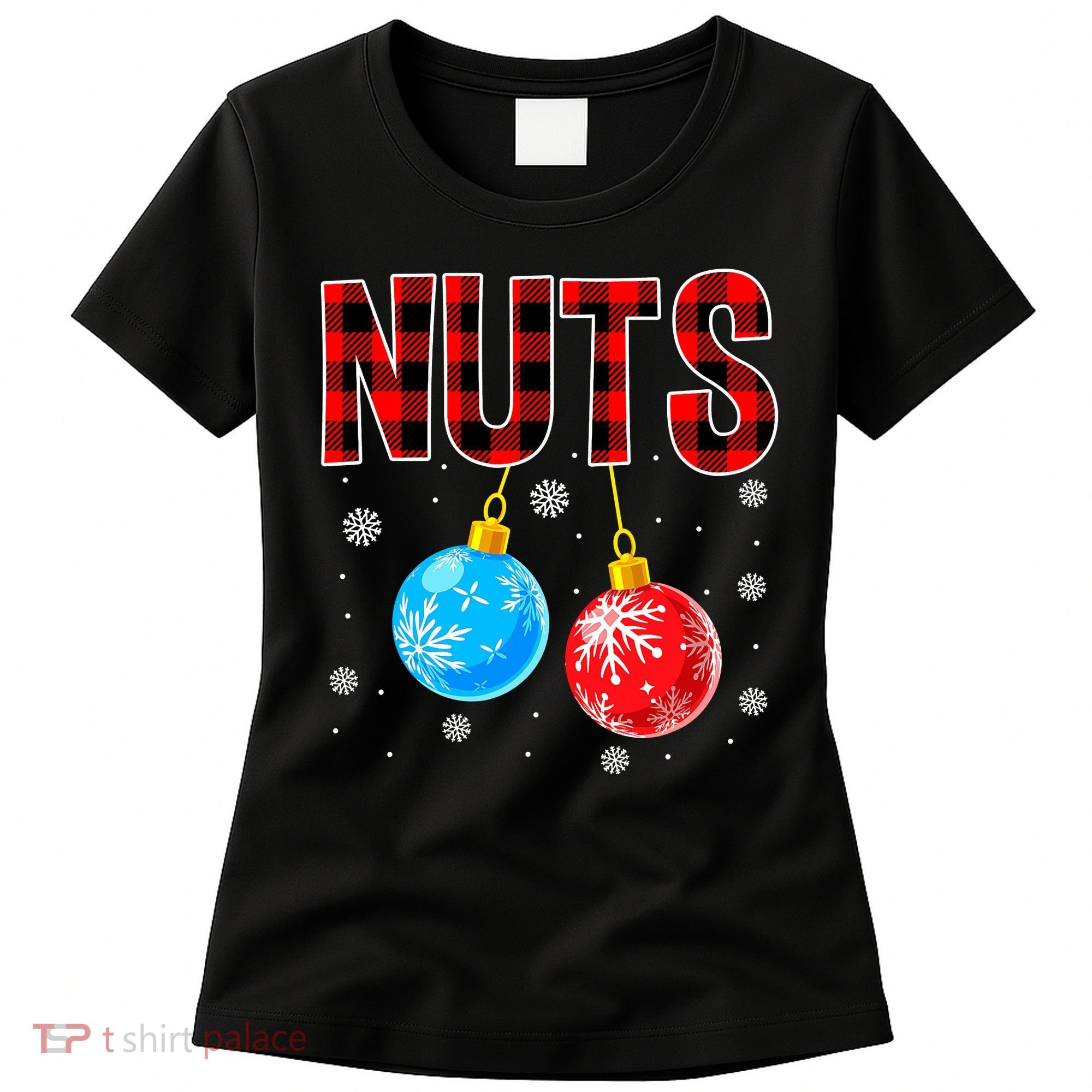 Nuts Chest Christmas Buffalo Plaid Matching Couple Chestnuts Women's T-Shirt