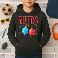 Nuts Chest Christmas Buffalo Plaid Matching Couple Chestnuts Kids Hoodie thumb 2