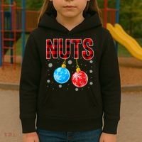 Nuts Chest Christmas Buffalo Plaid Matching Couple Chestnuts Kids Hoodie thumb 3