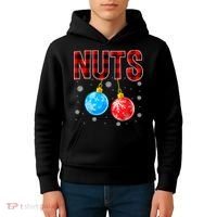 Nuts Chest Christmas Buffalo Plaid Matching Couple Chestnuts Kids Hoodie thumb 4