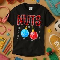 Nuts Chest Christmas Buffalo Plaid Matching Couple Chestnuts Kids T-Shirt thumb 3