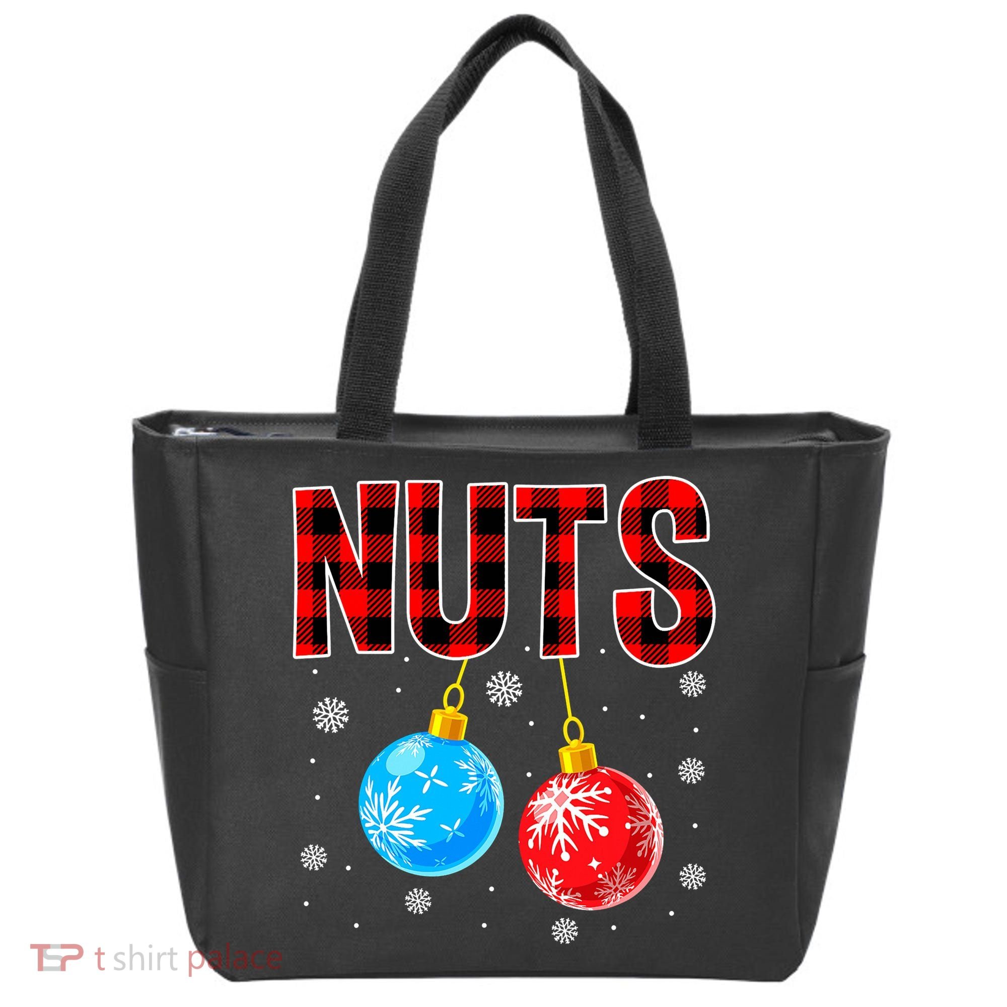 Nuts Chest Christmas Buffalo Plaid Matching Couple Chestnuts Tote Bag