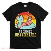 No Cookies Cocktails Santa Summer Christmas In July Xmas T-Shirt thumb 0