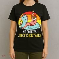 No Cookies Cocktails Santa Summer Christmas In July Xmas T-Shirt thumb 4