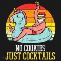 No Cookies Cocktails Santa Summer Christmas In July Xmas T-Shirt thumb 7