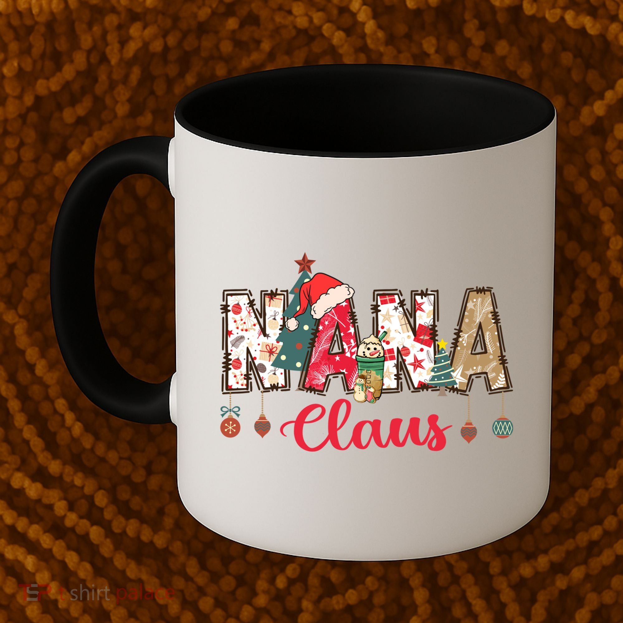 Nana Claus Christmas Family Matching Xmas Light Tree Gift Coffee Mug