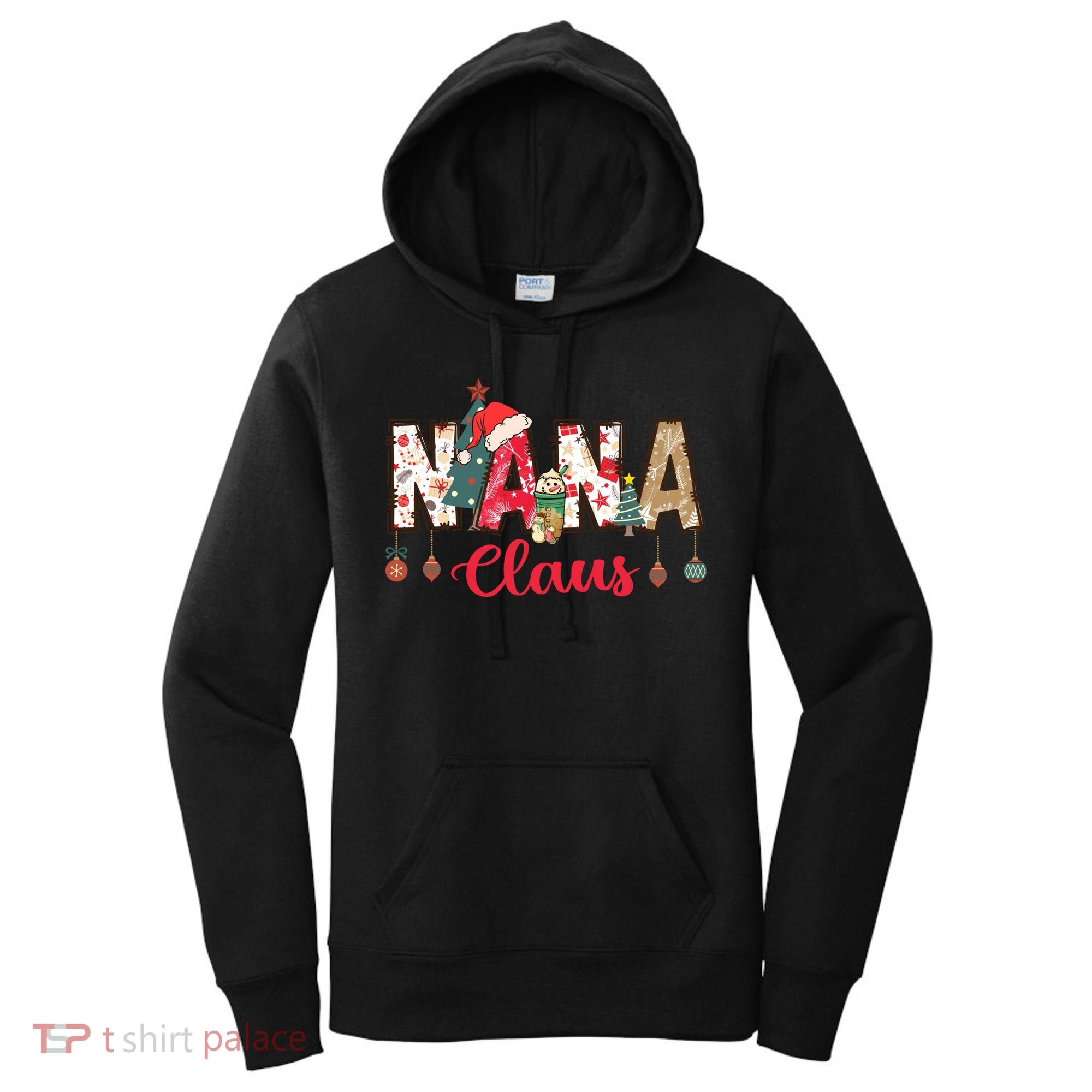 Nana Claus Christmas Family Matching Xmas Light Tree Gift Women's Hoodie