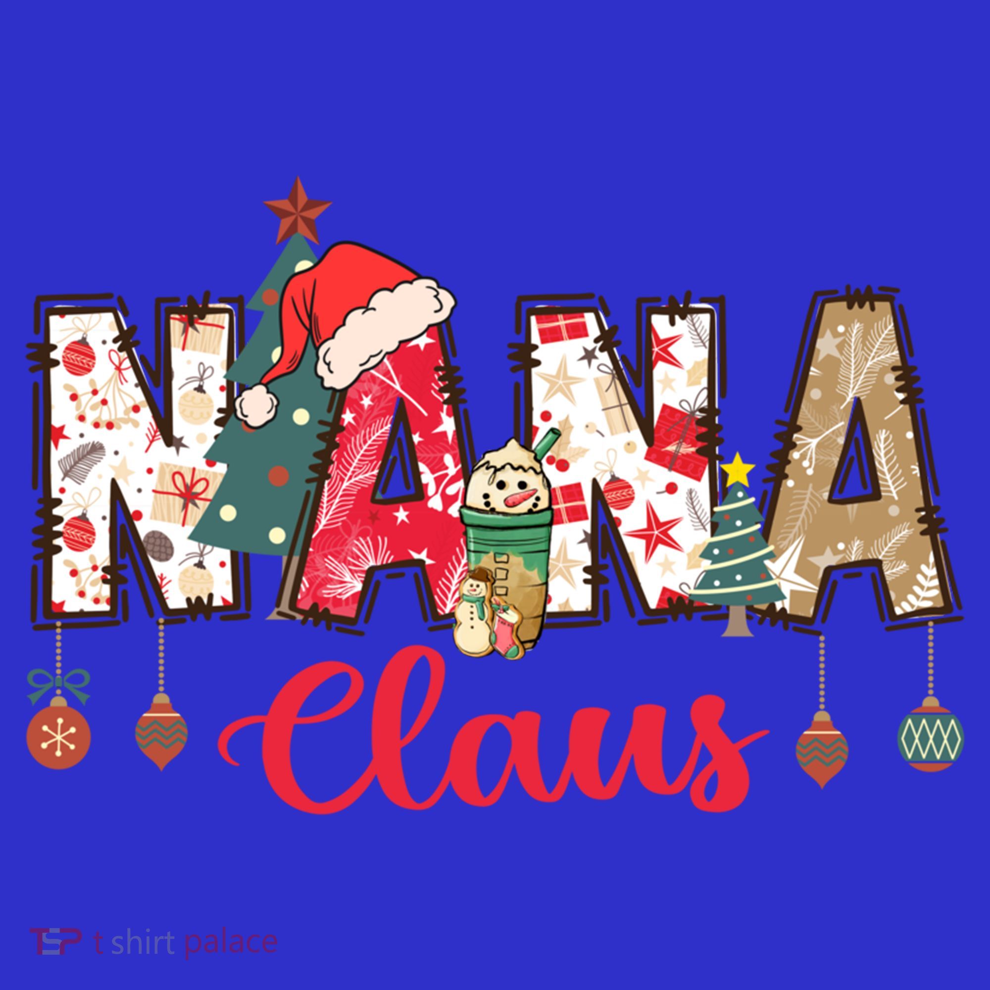Nana Claus Christmas Family Matching Xmas Light Tree Gift Sweatshirt