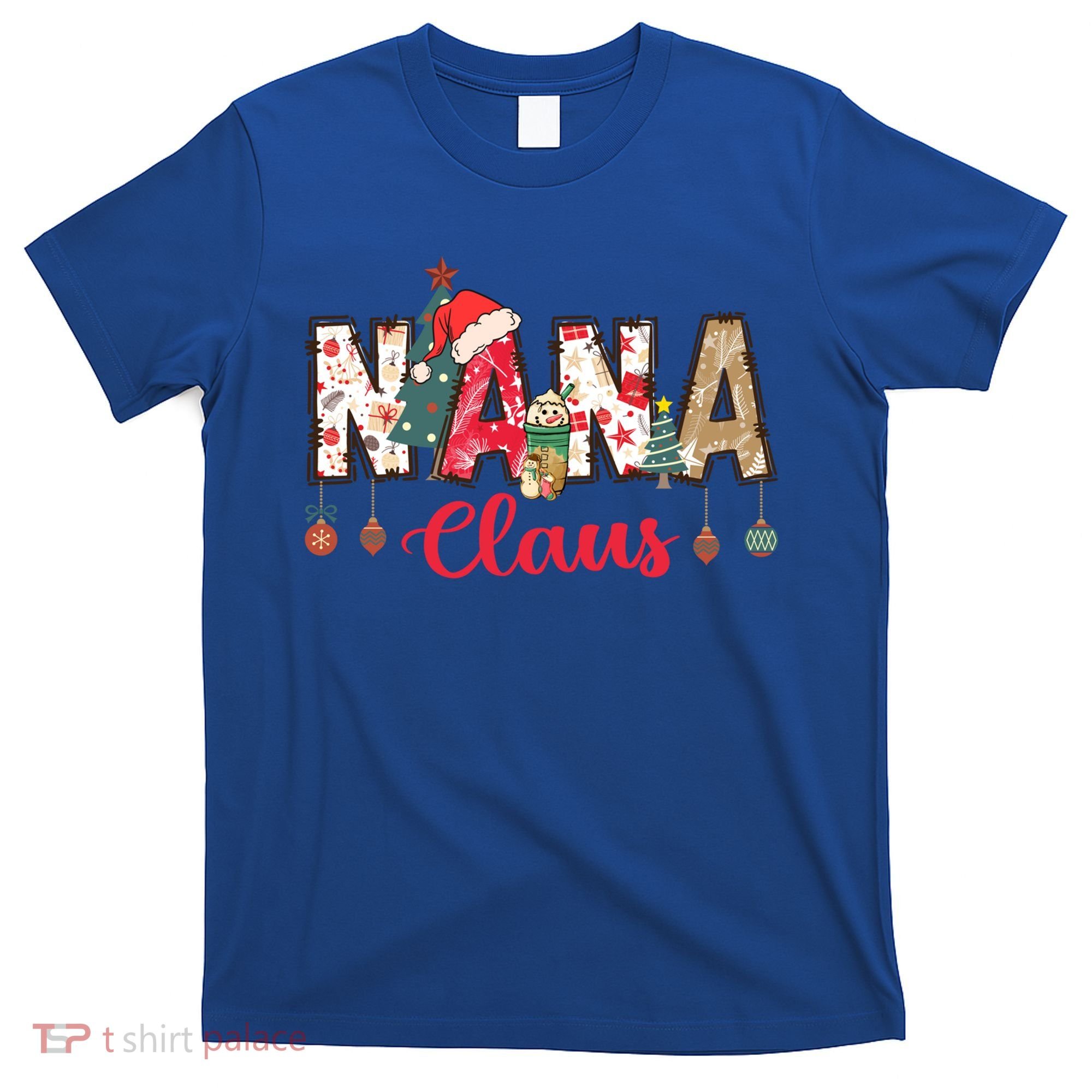 Nana Claus Christmas Family Matching Xmas Light Tree Gift T-Shirt