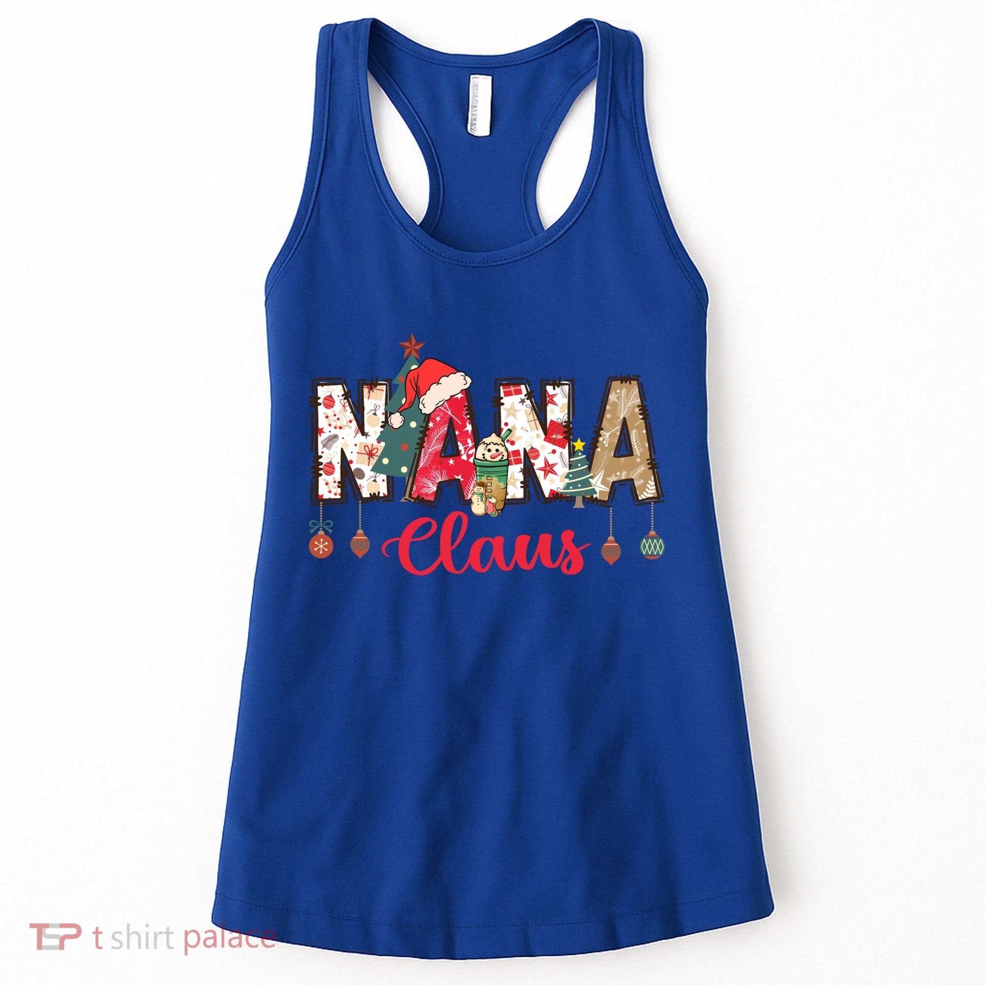 Nana Claus Christmas Family Matching Xmas Light Tree Gift Women's Tank Top