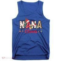 Nana Claus Christmas Family Matching Xmas Light Tree Gift Tank Top thumb 0