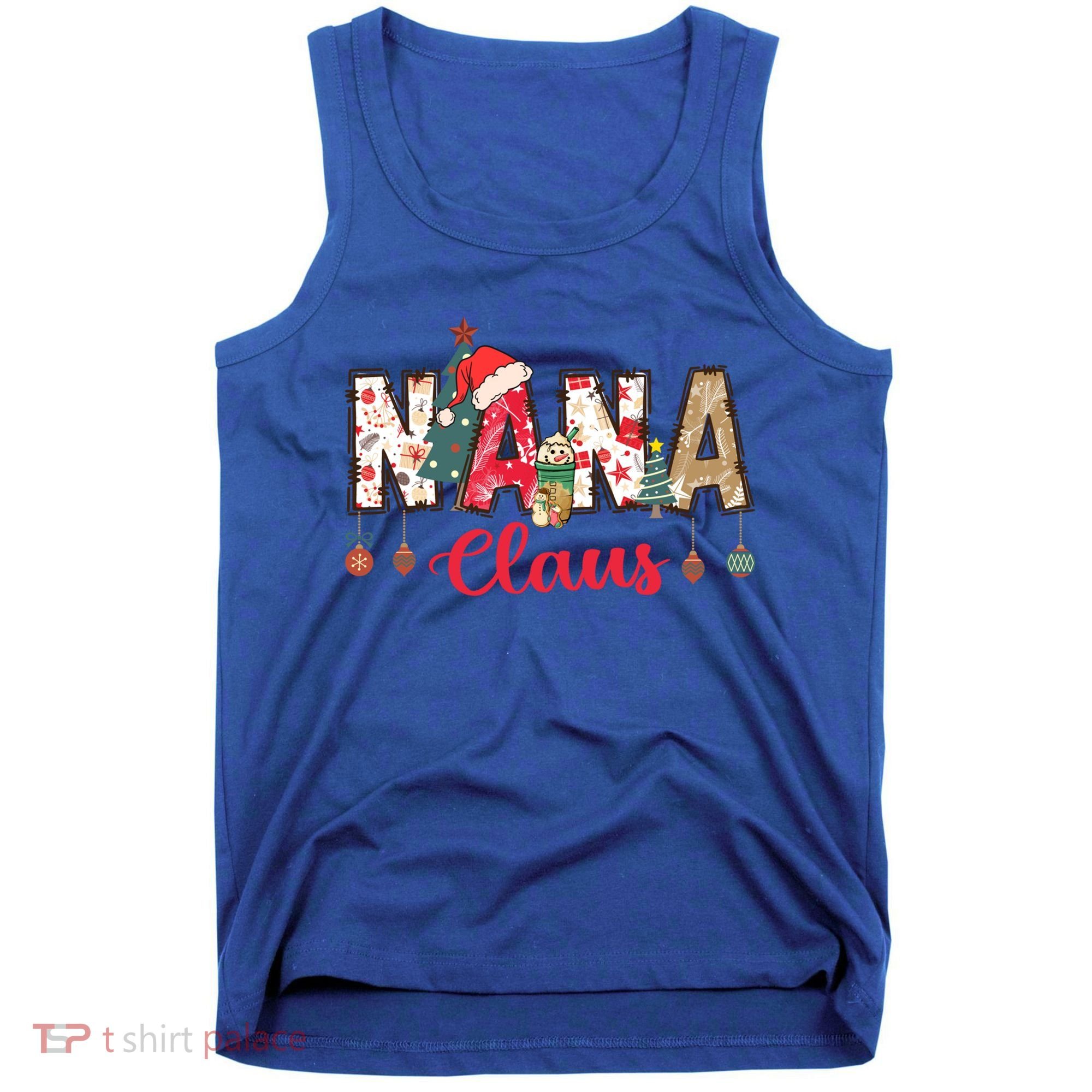 Nana Claus Christmas Family Matching Xmas Light Tree Gift Tank Top