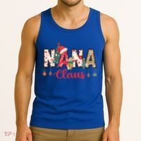 Nana Claus Christmas Family Matching Xmas Light Tree Gift Tank Top thumb 3