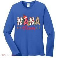 Nana Claus Christmas Family Matching Xmas Light Tree Gift Women's Long Sleeve Shirt thumb 0