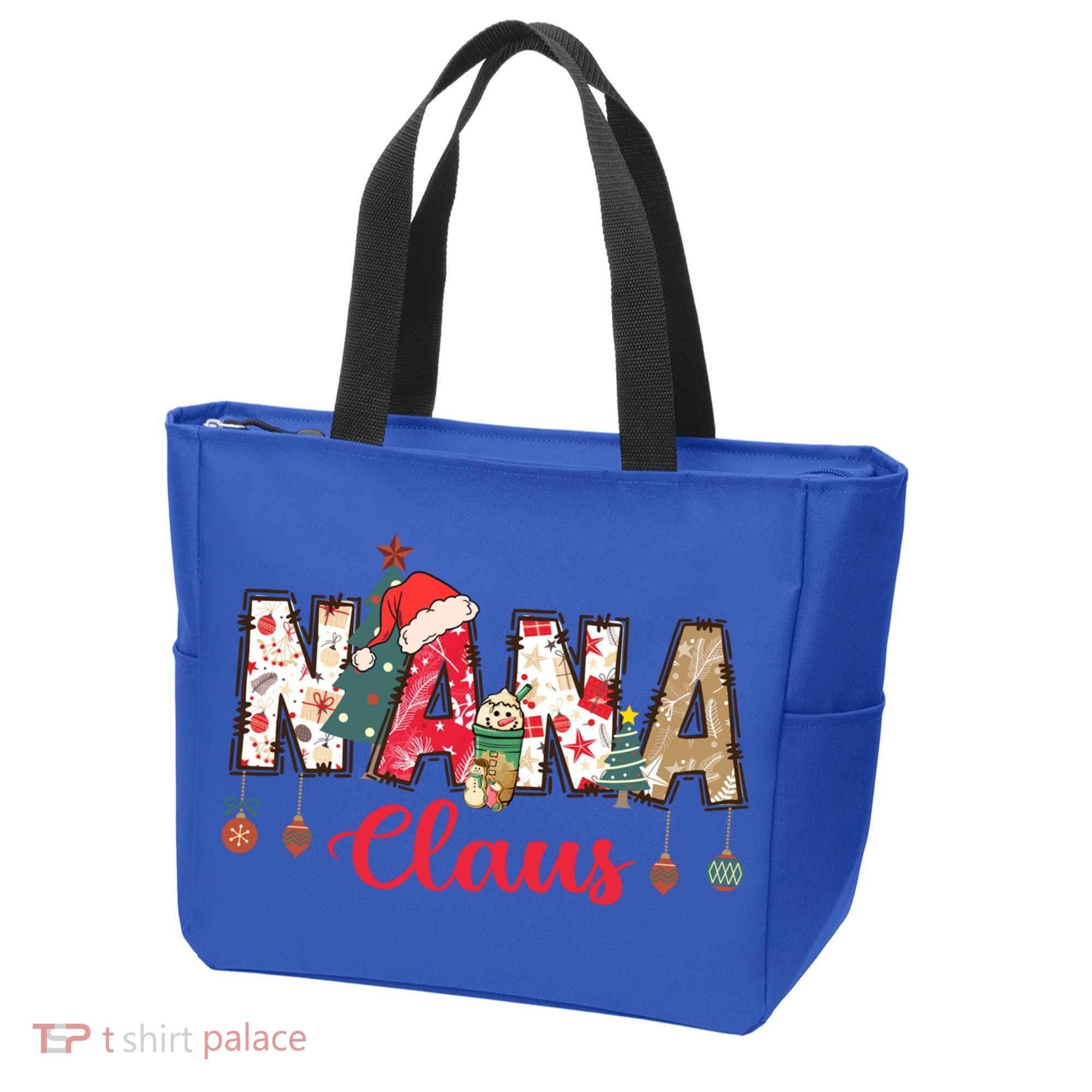 Nana Claus Christmas Family Matching Xmas Light Tree Gift Tote Bag