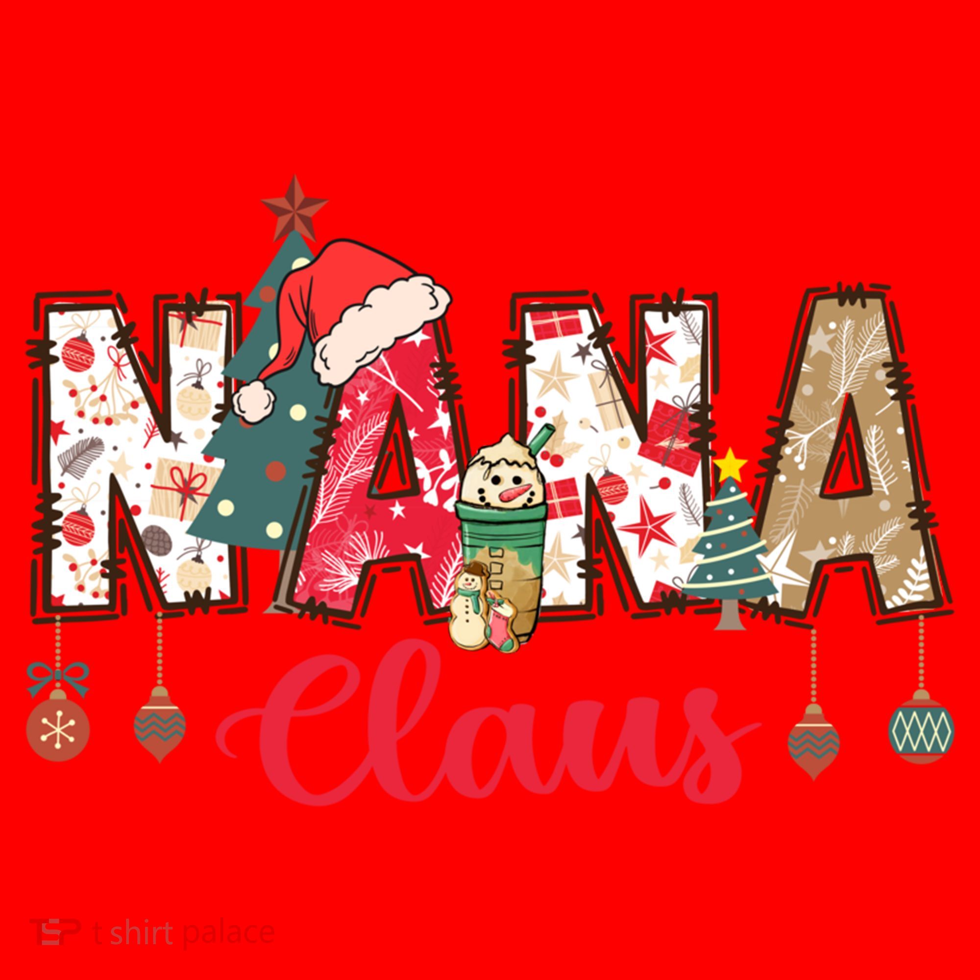 Nana Claus Christmas Family Matching Xmas Light Tree Gift Santa Hat