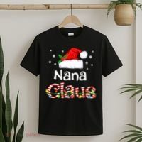 Nana Claus Christmas Family Matching Xmas Light Tree T-Shirt thumb 2
