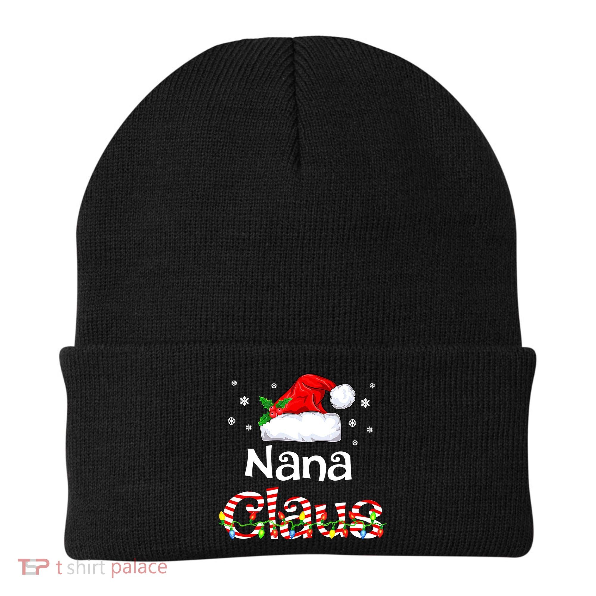 Nana Claus Christmas Family Matching Xmas Light Tree Beanie