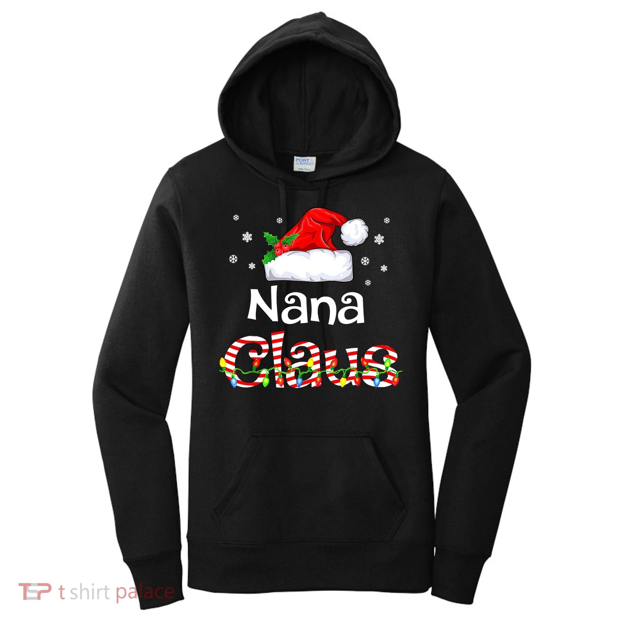 Nana Claus Christmas Family Matching Xmas Light Tree Women's Hoodie