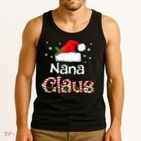 Nana Claus Christmas Family Matching Xmas Light Tree Tank Top thumb 3