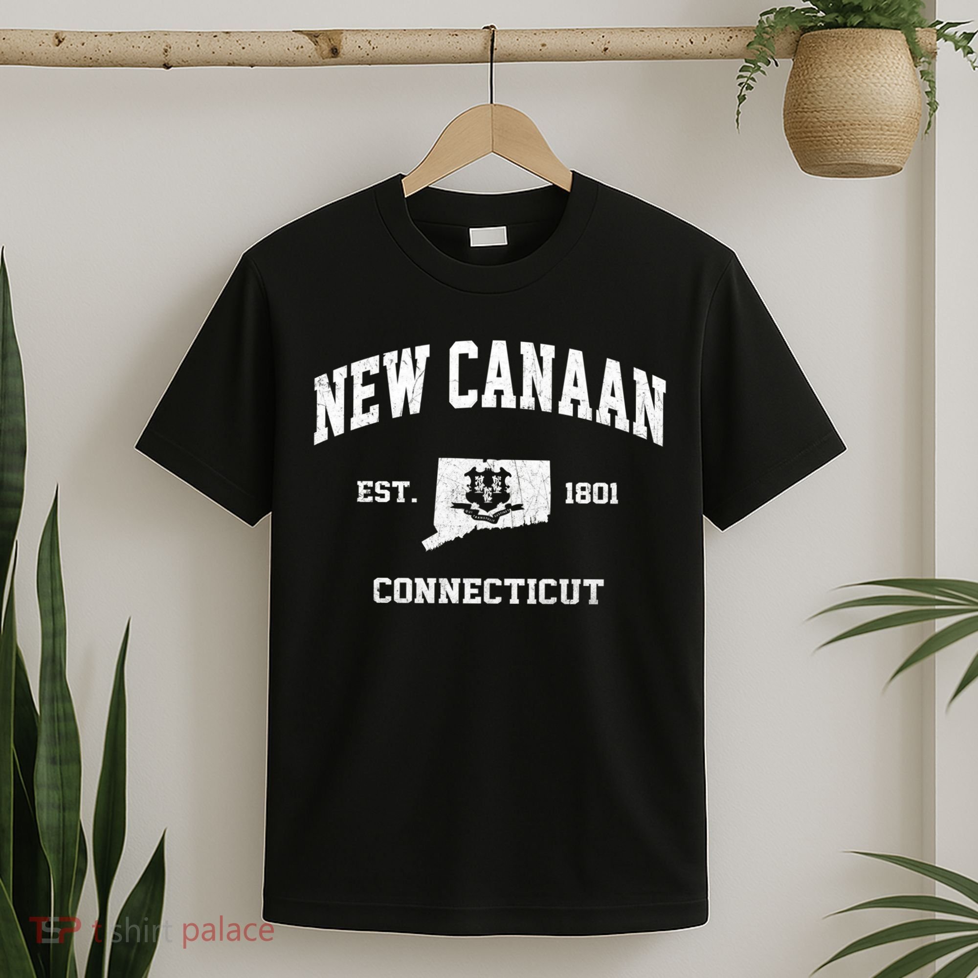 New Canaan Connecticut CT Vintage State Athletic Style T-Shirt