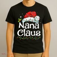 Nana Claus Christmas Pajama Family Matching Xmas Light T-Shirt thumb 3
