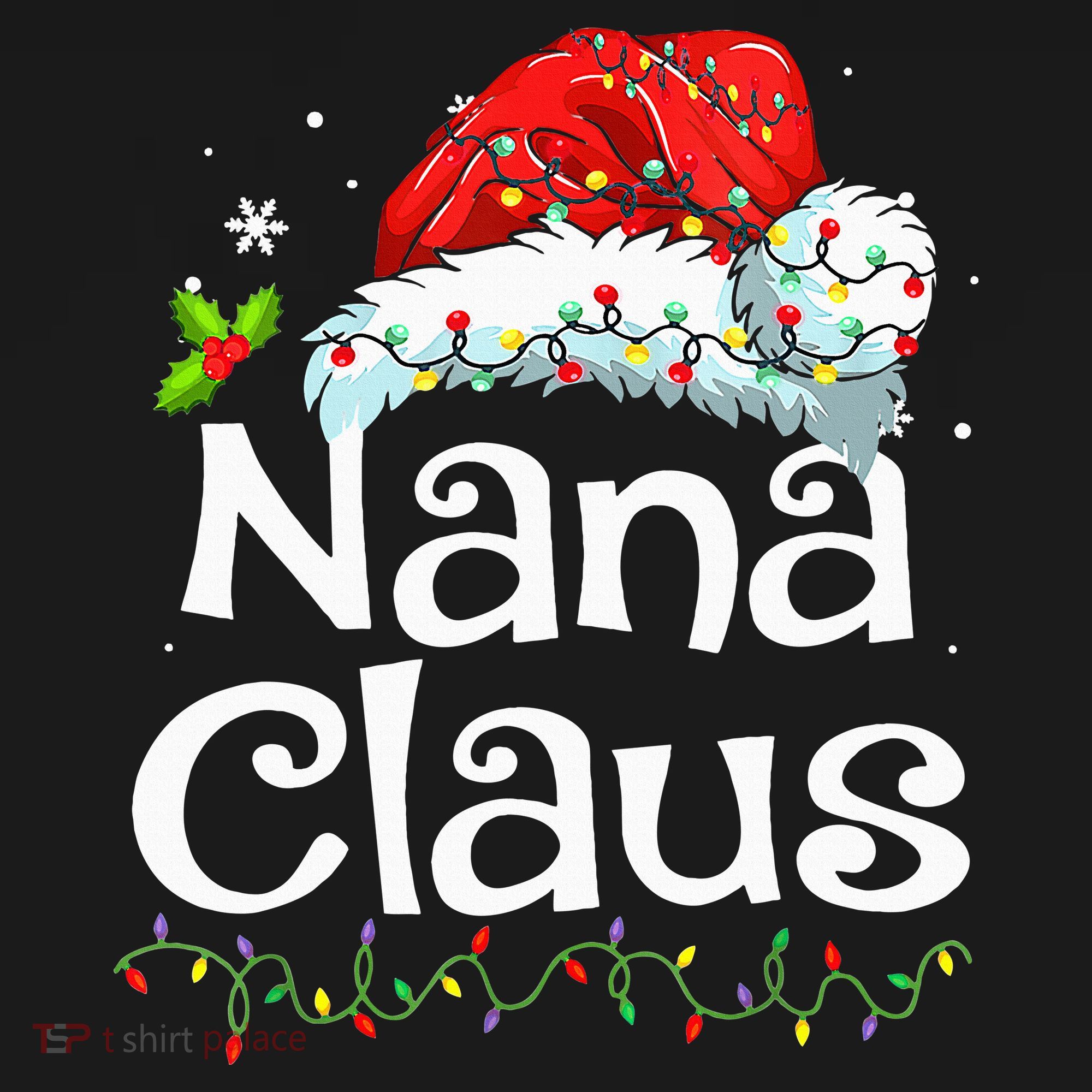 Nana Claus Christmas Pajama Family Matching Xmas Light Women's Hoodie