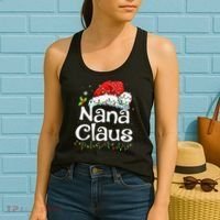 Nana Claus Christmas Pajama Family Matching Xmas Light Women's Tank Top thumb 2