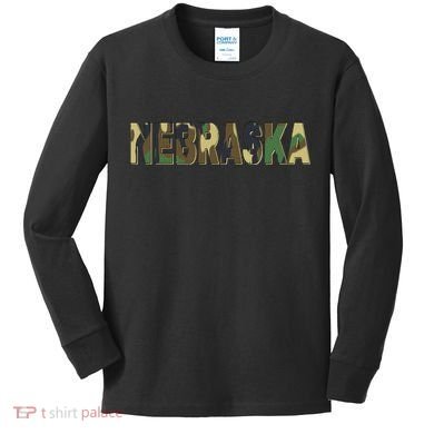 Nebraska Camouflage Camo Nebraska Kids Long Sleeve Shirt