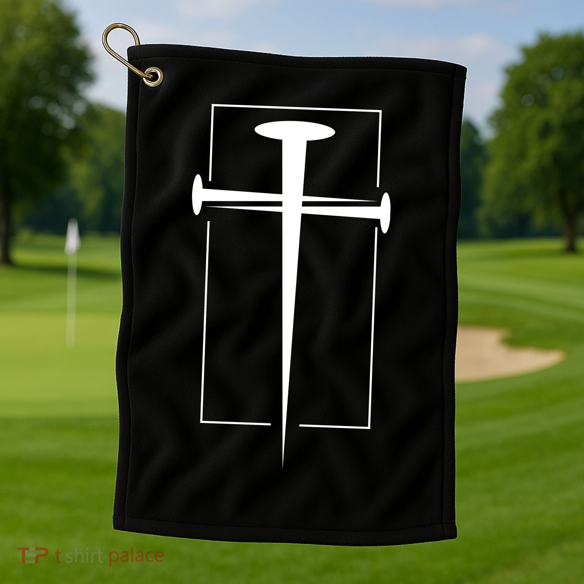 Nail Cross Christianity Golf Towel